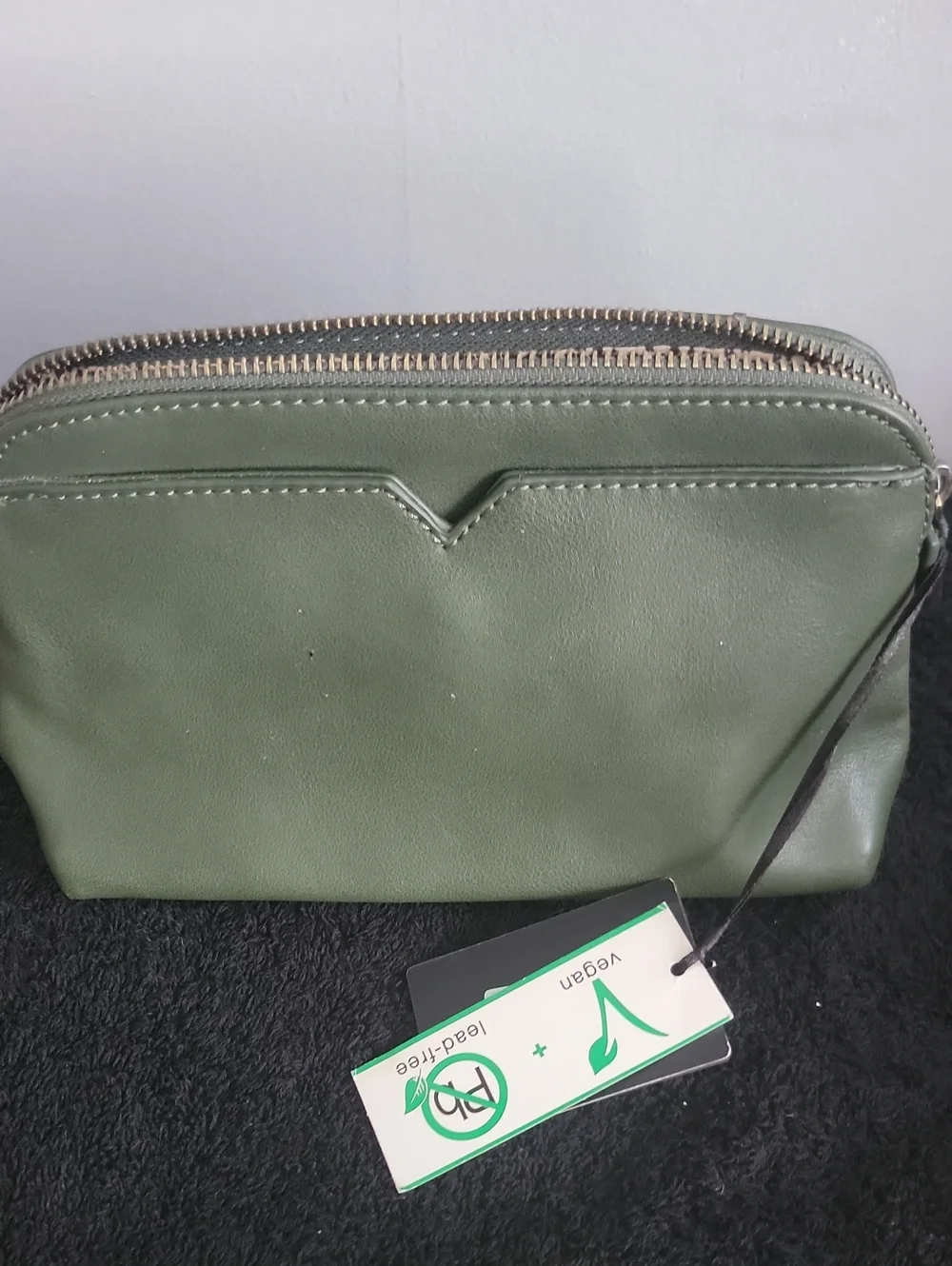 Green Leather Clutch and Wallet Combo